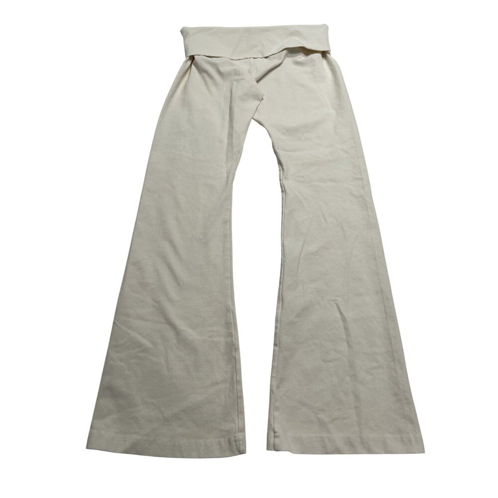 Shadow Hill Foldover Flare Pants in White